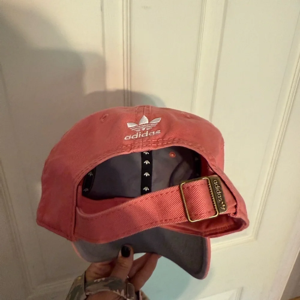 Adidas Classic Coral Peach Pink Ladies Baseball Cap White Logo NWOT